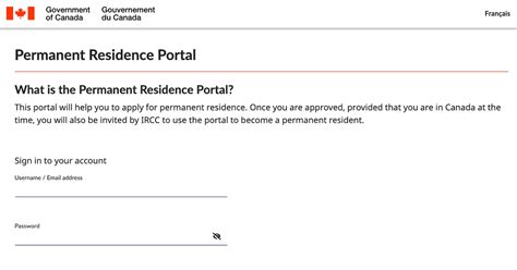 Permanent Residence Portal .
